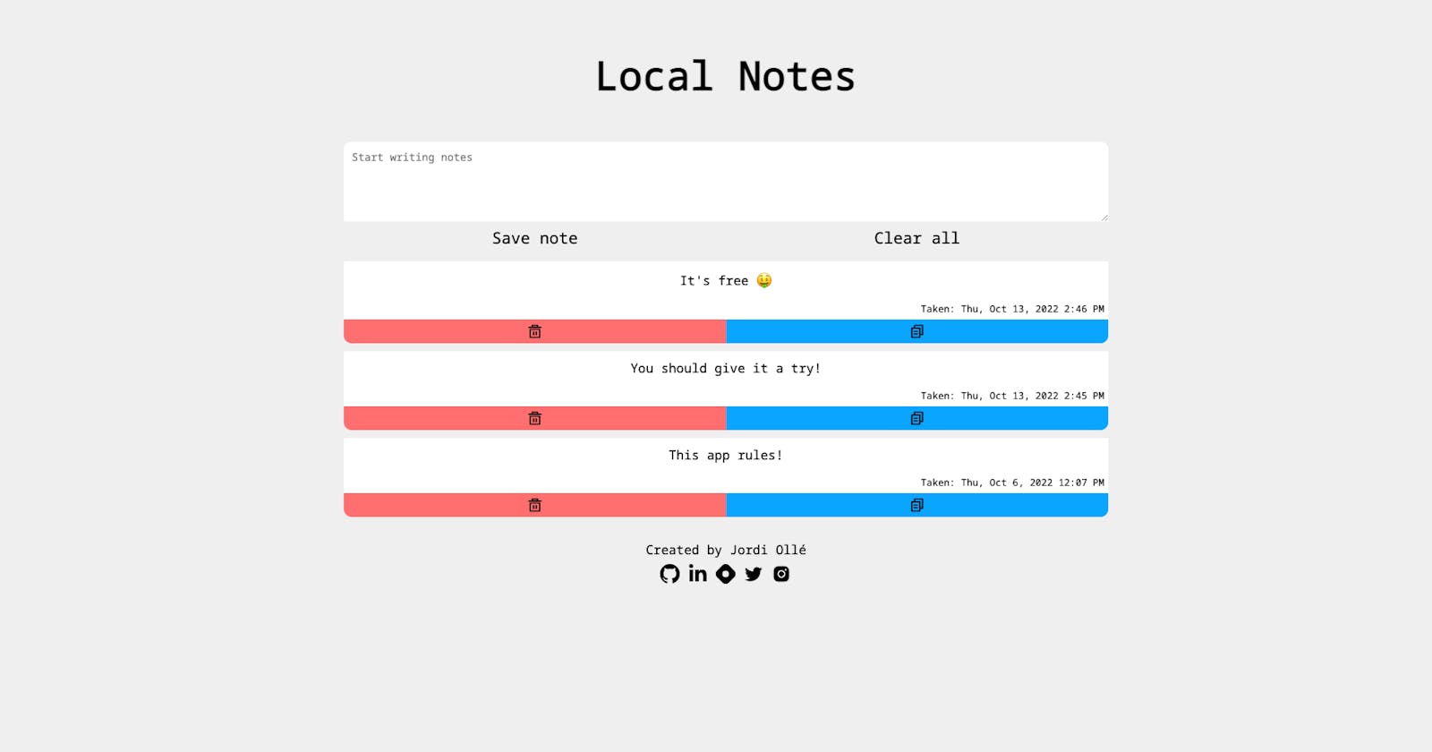 Project: Local Notes