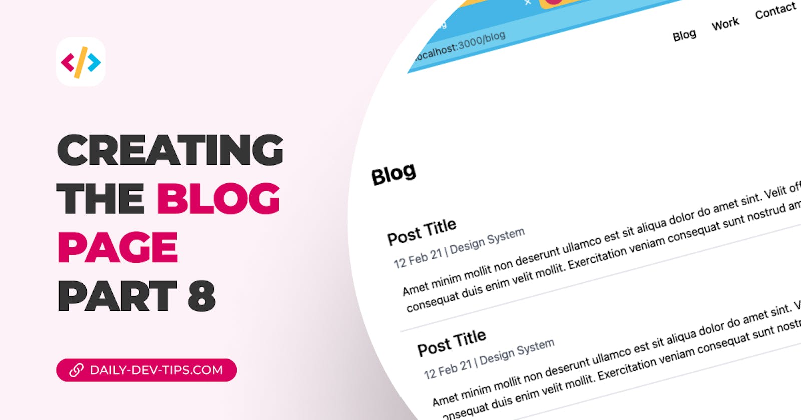 Creating the blog page - part 8