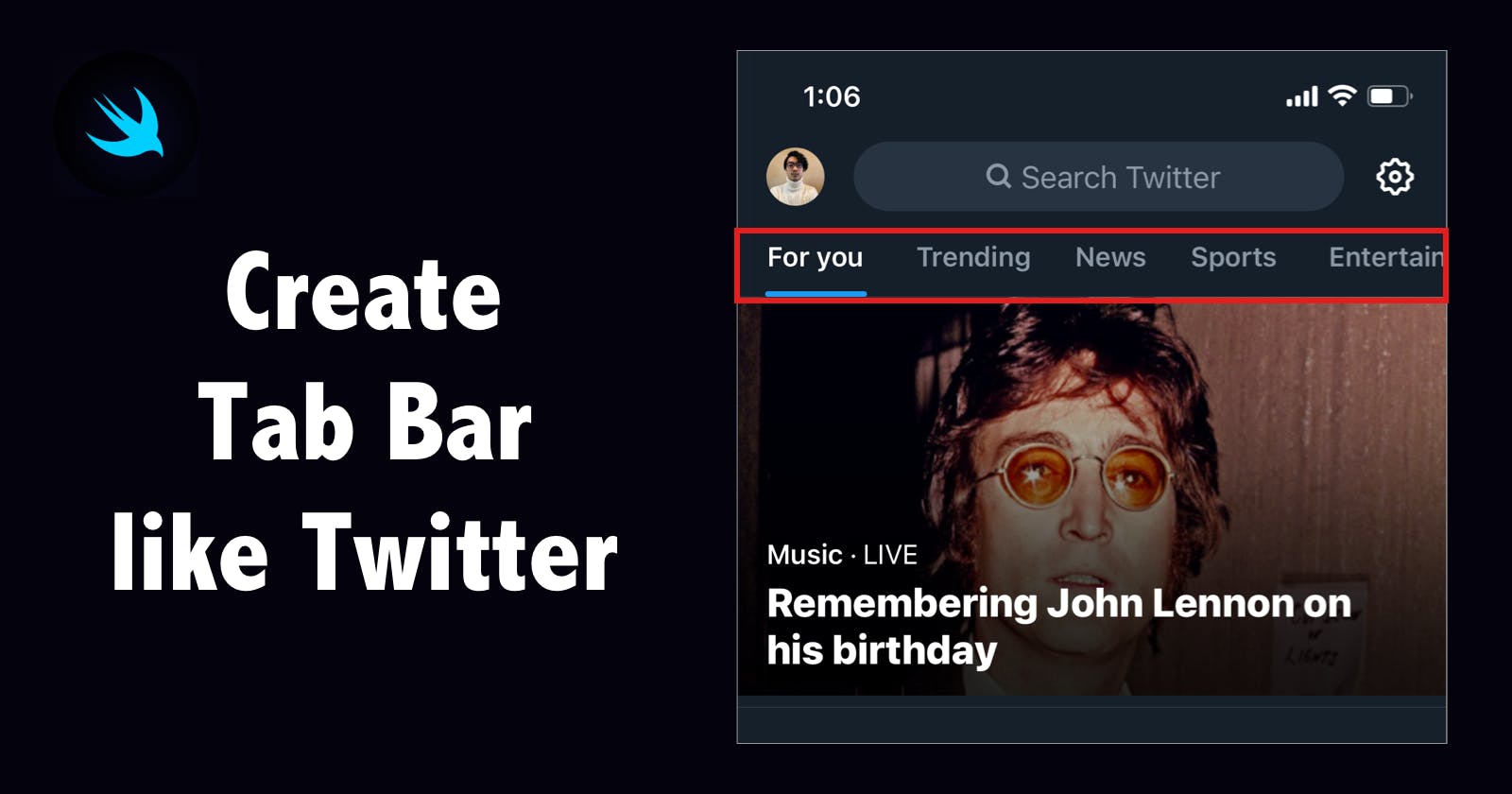 How to Create Twitter Tab Bar Super Easy in Swift