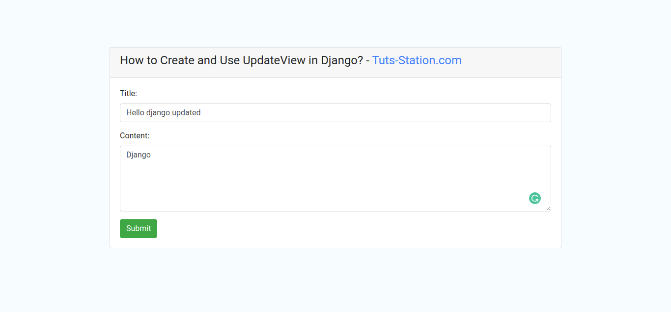 How to Use UpdateView in Django?