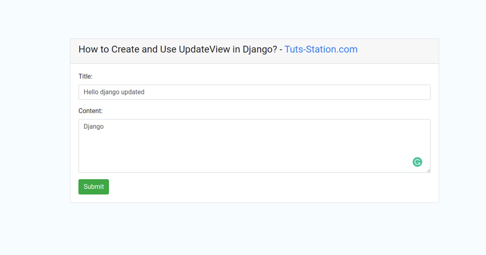 How to Use UpdateView in Django?