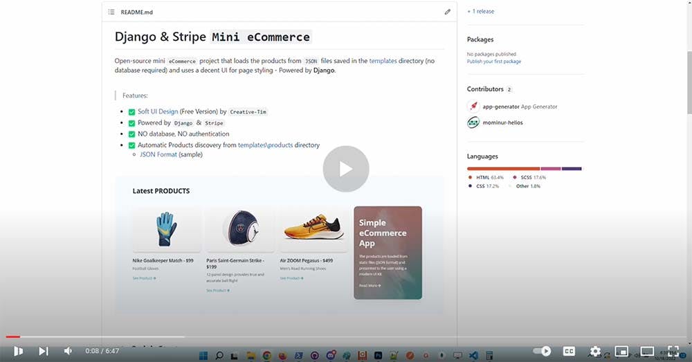 Django & Stripe Mini eCommerce - Video Presentation