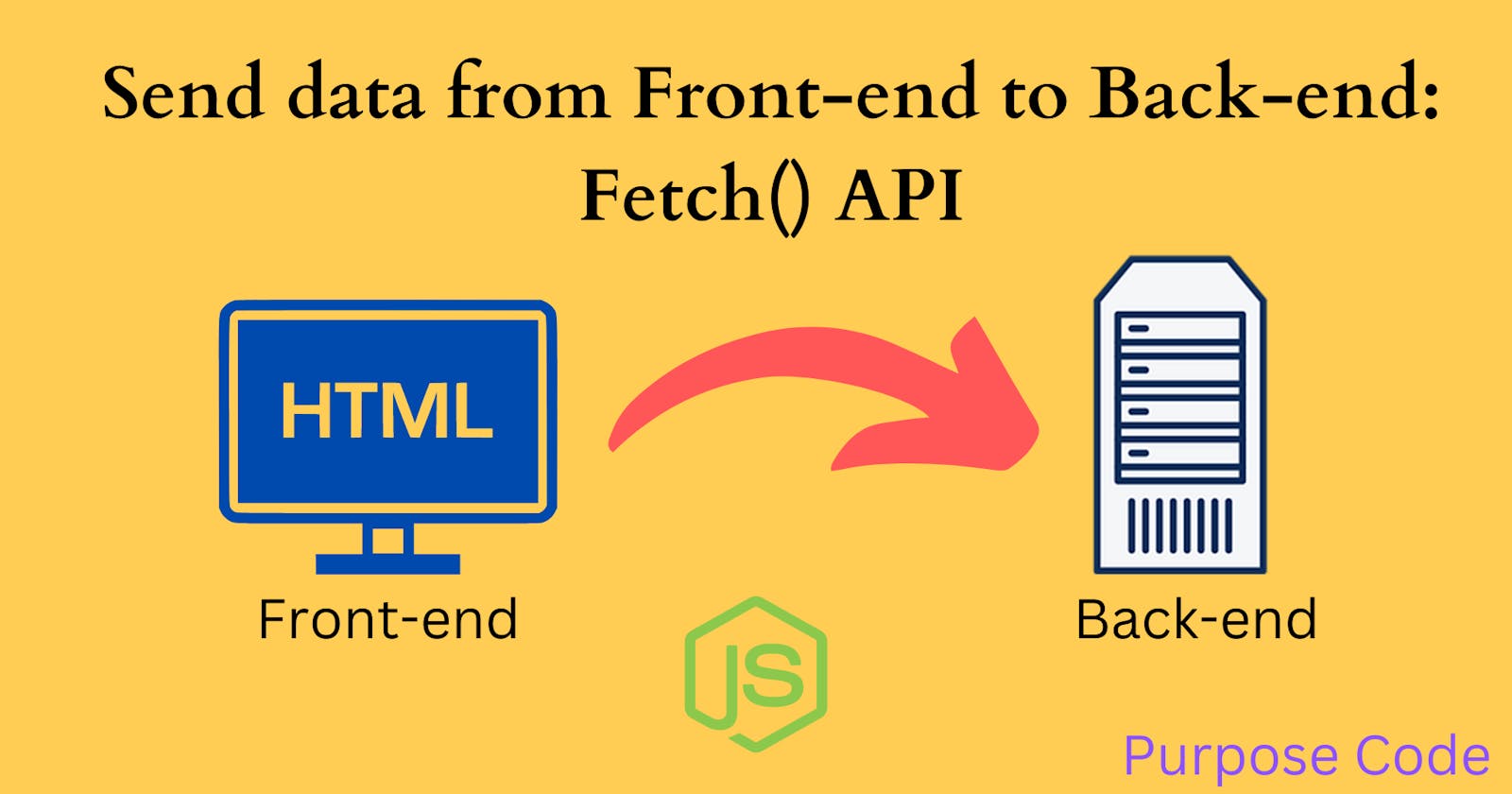 Send data from the front end to the back-end with Node JS and fetch API