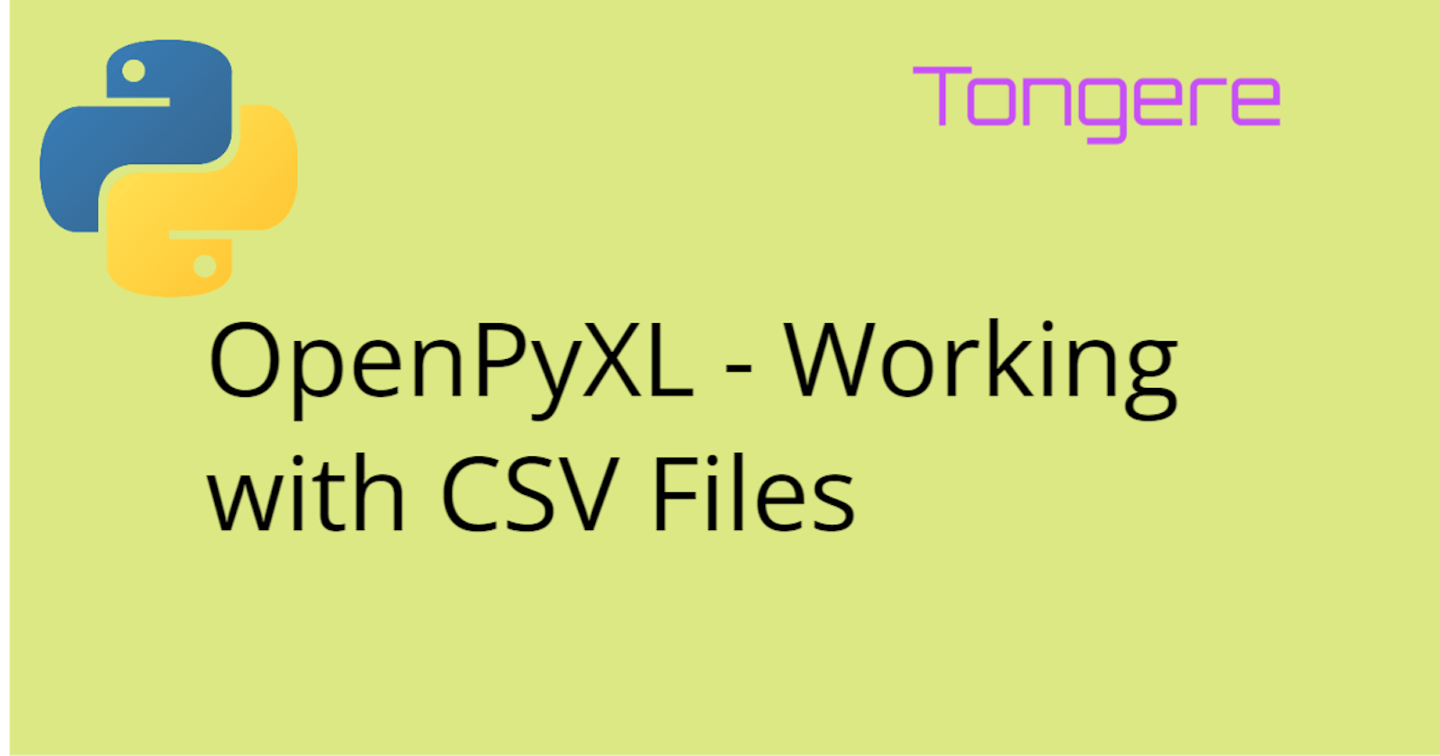 OpenPyXL - Working with CSV Files