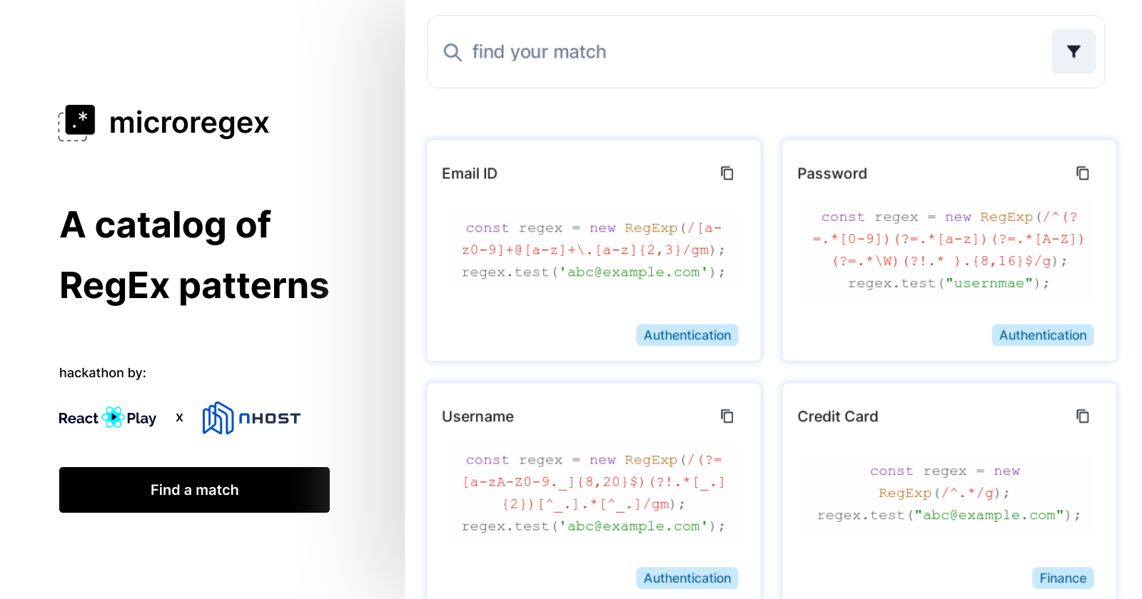 Introducing microregex - A highly Curated Catalog of RegEx Patterns