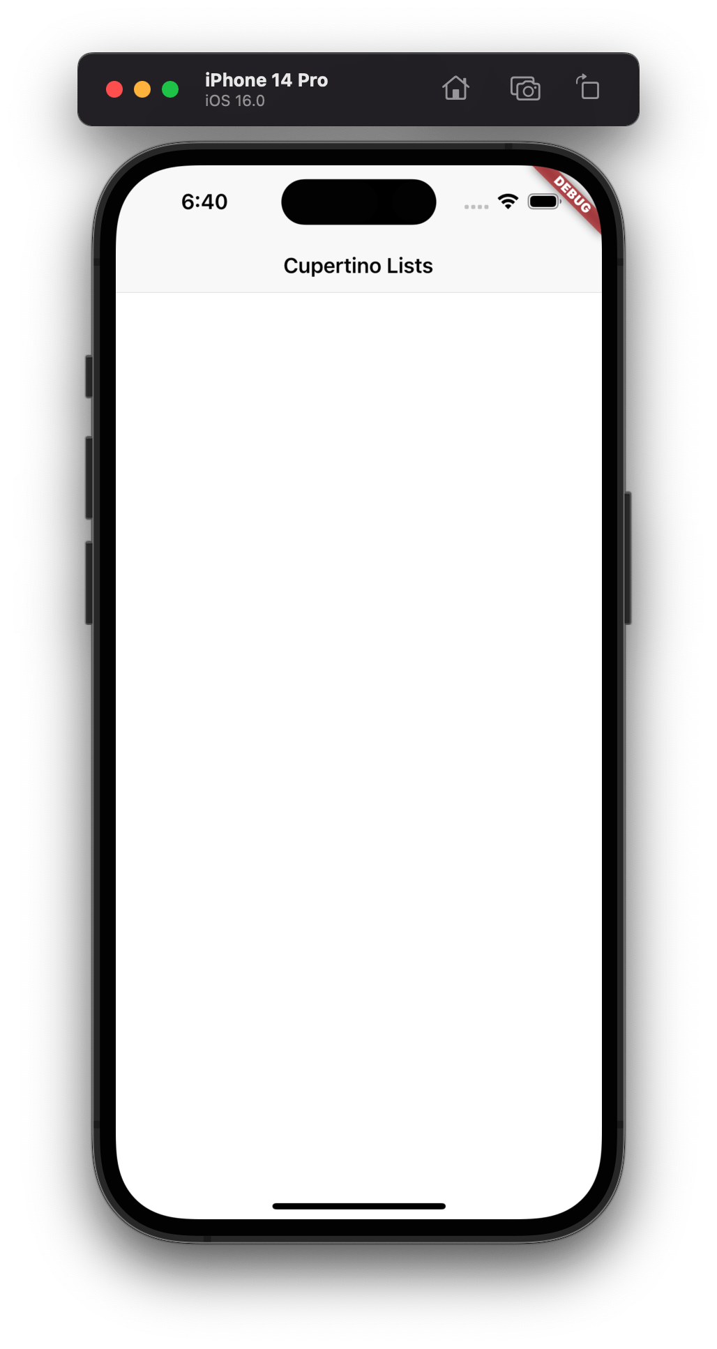 Empty screen