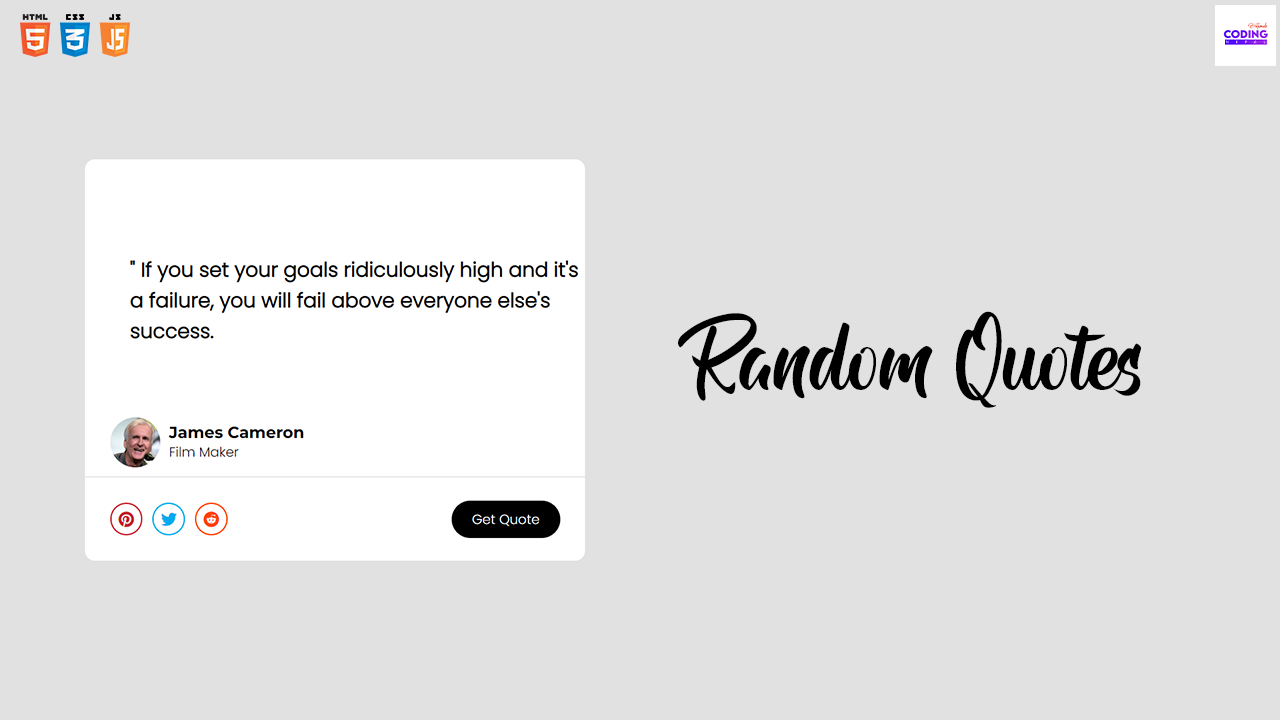 Random Quotes Generator Using HTML, CSS & Javascript