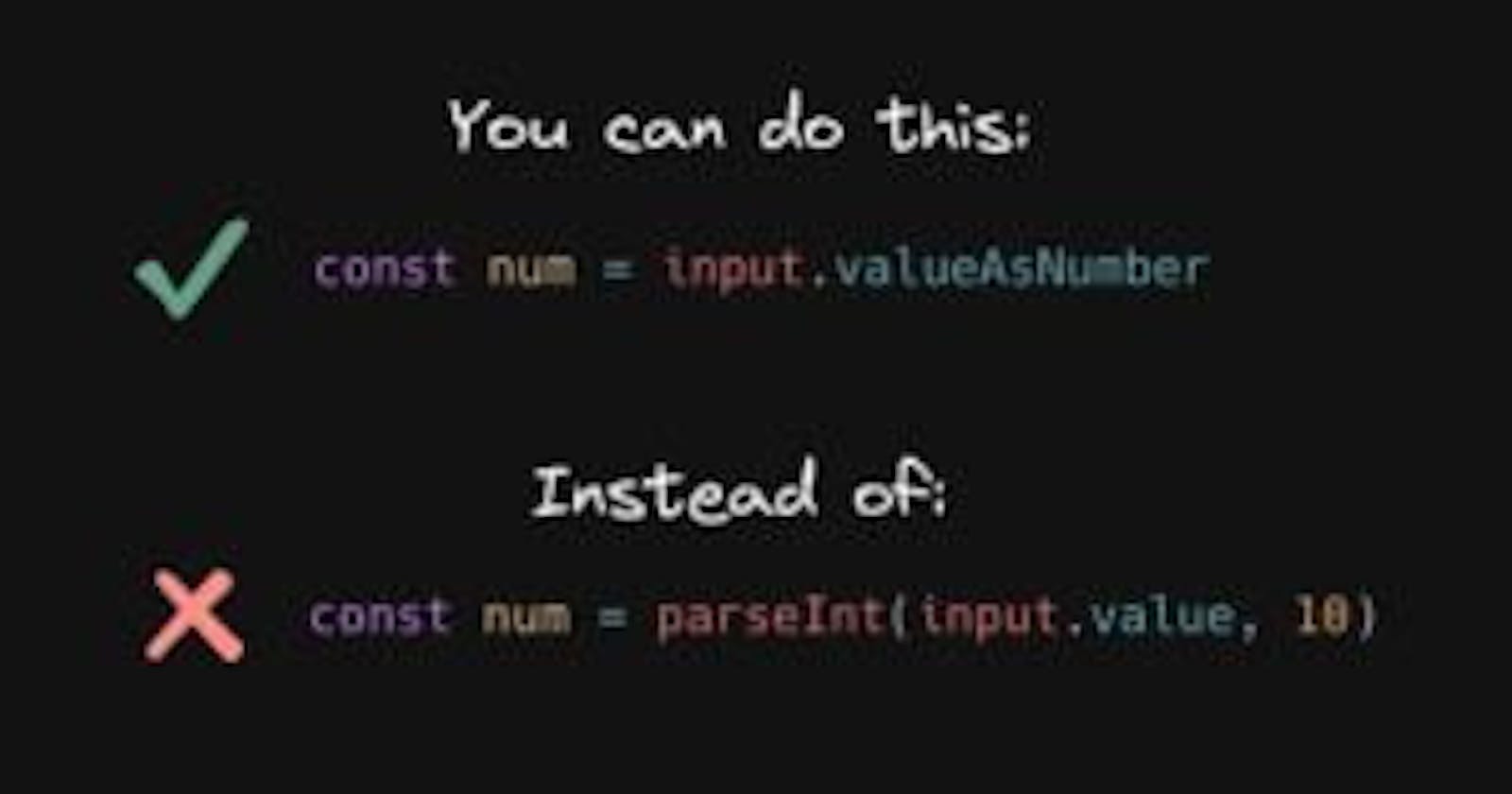 Getting the value of an input element as a number without parseInt