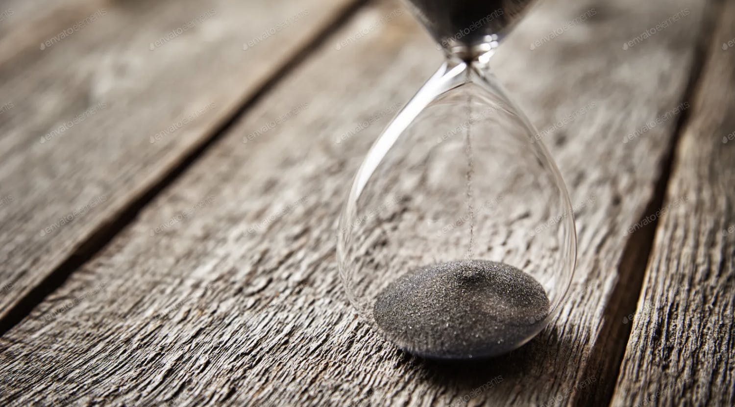 Photo of a sand-filled hourglass