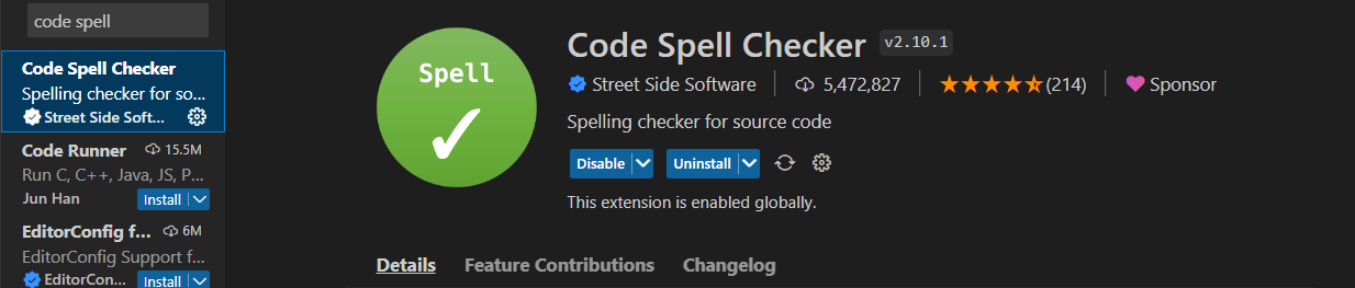 code spell checker - mainpage.png