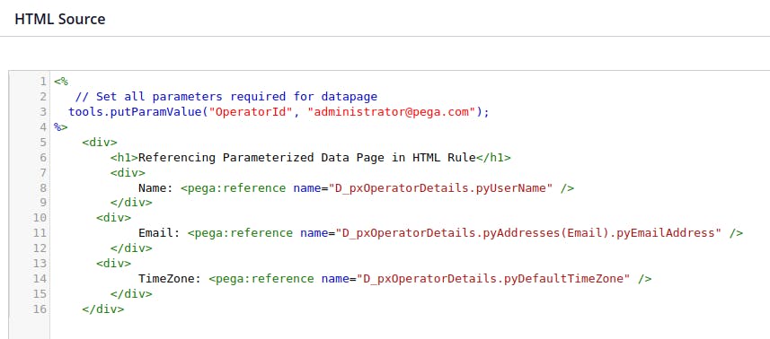 Screenshot of code snippet in HTML