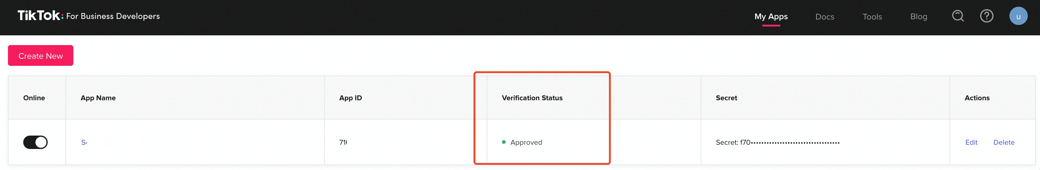 Verification status - approved status