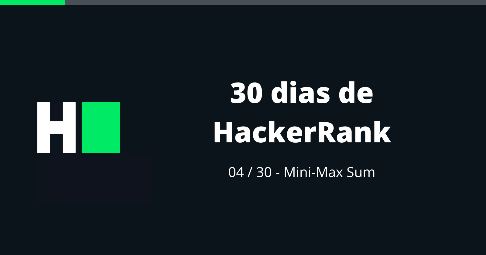 04/30 - 30 dias de HackerRank