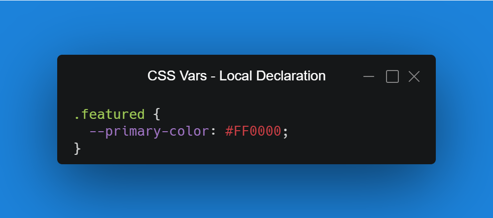 Local CSS variable declaration