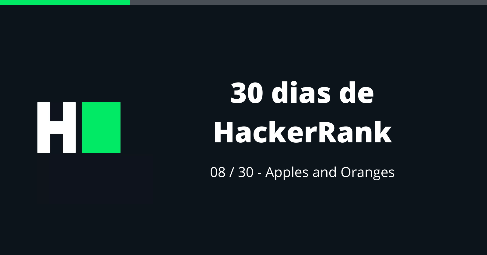 08/30 - 30 dias de HackerRank