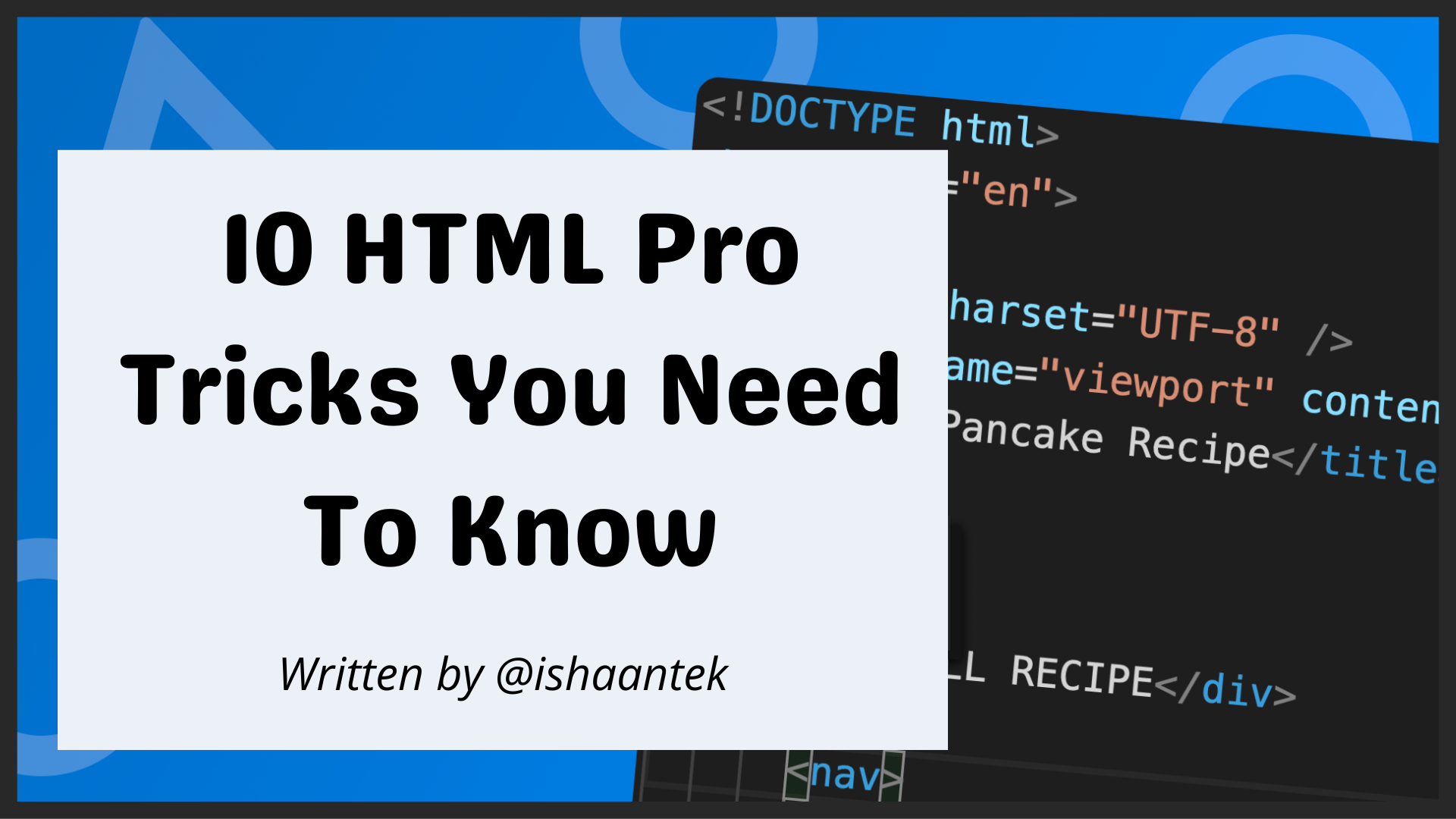 10 HTML Pro Tricks You Need To Know