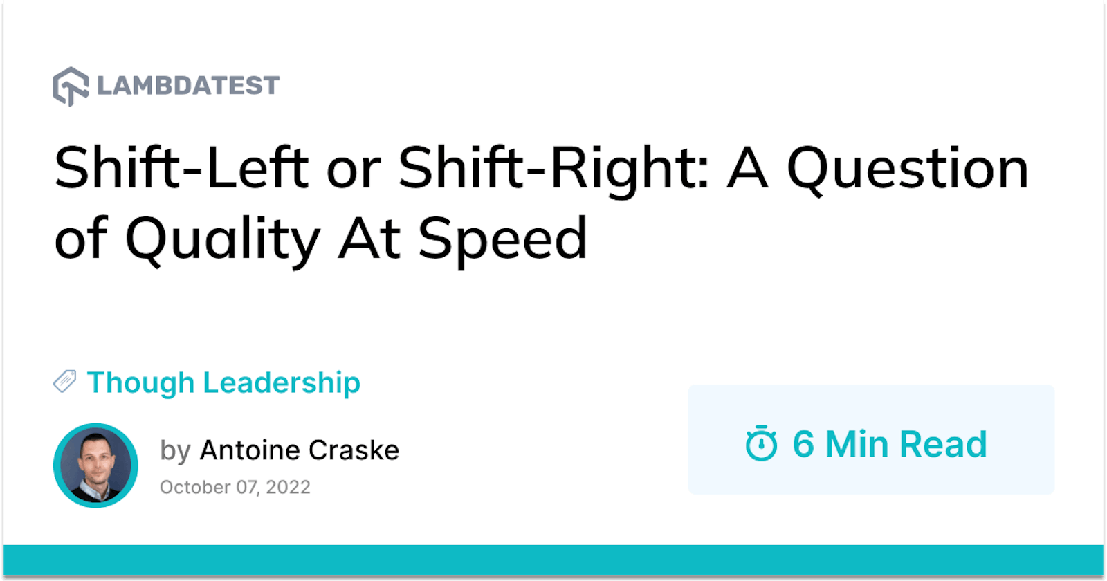 Shift-Left or Shift-Right: A Question of Quality At Speed