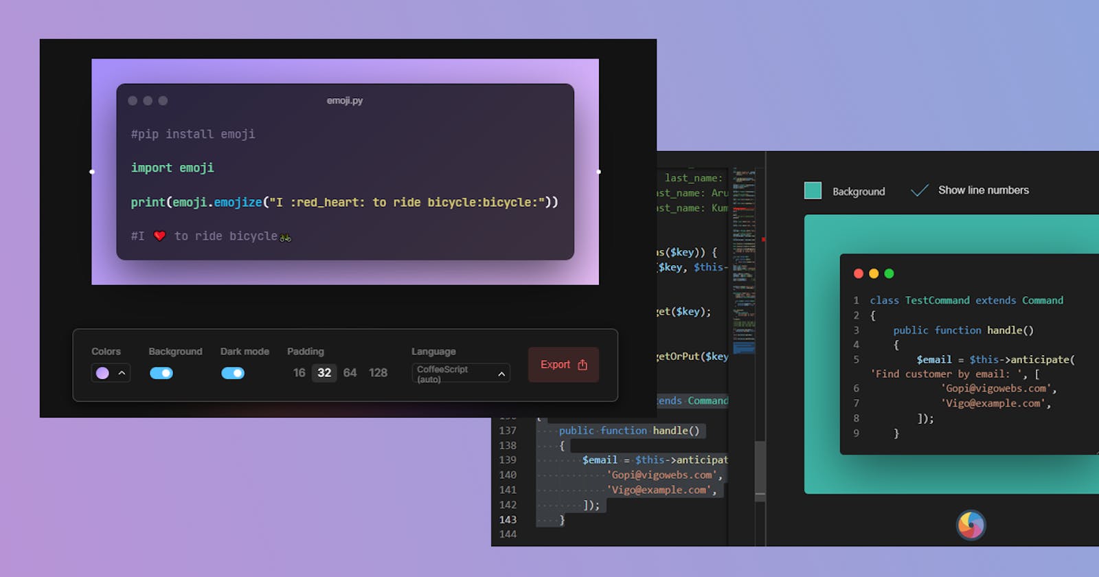 Awesome 6 tools to create beautiful images of your code snippets