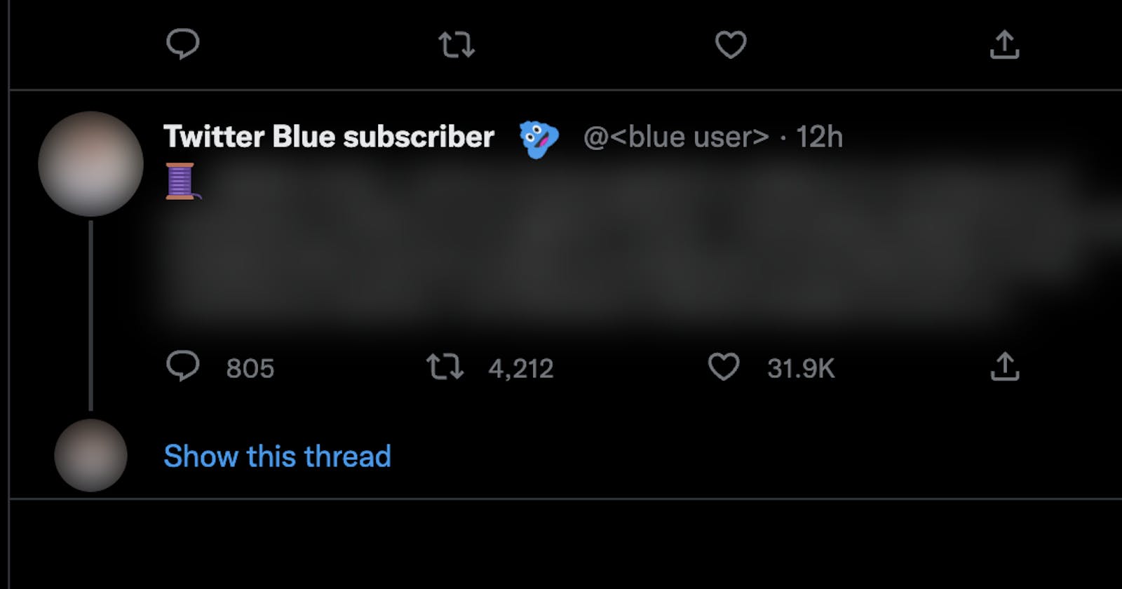 Replace Twitter Blue verified check marks with rotating blue poo emojis