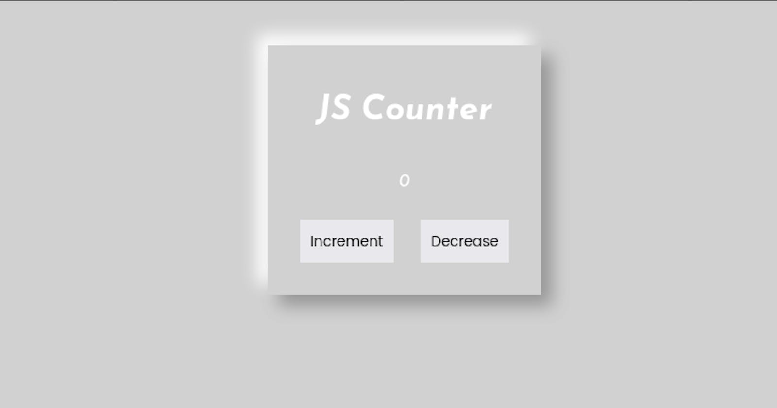 How To Create A JS Counter