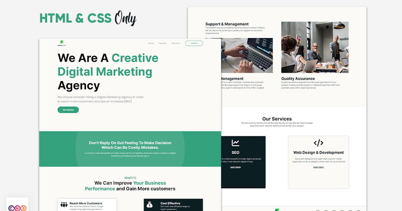 Digital Marketing Web Design | HTML & CSS Only |