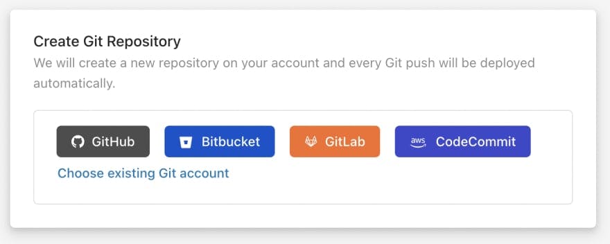 Create Git Repository in Microtica