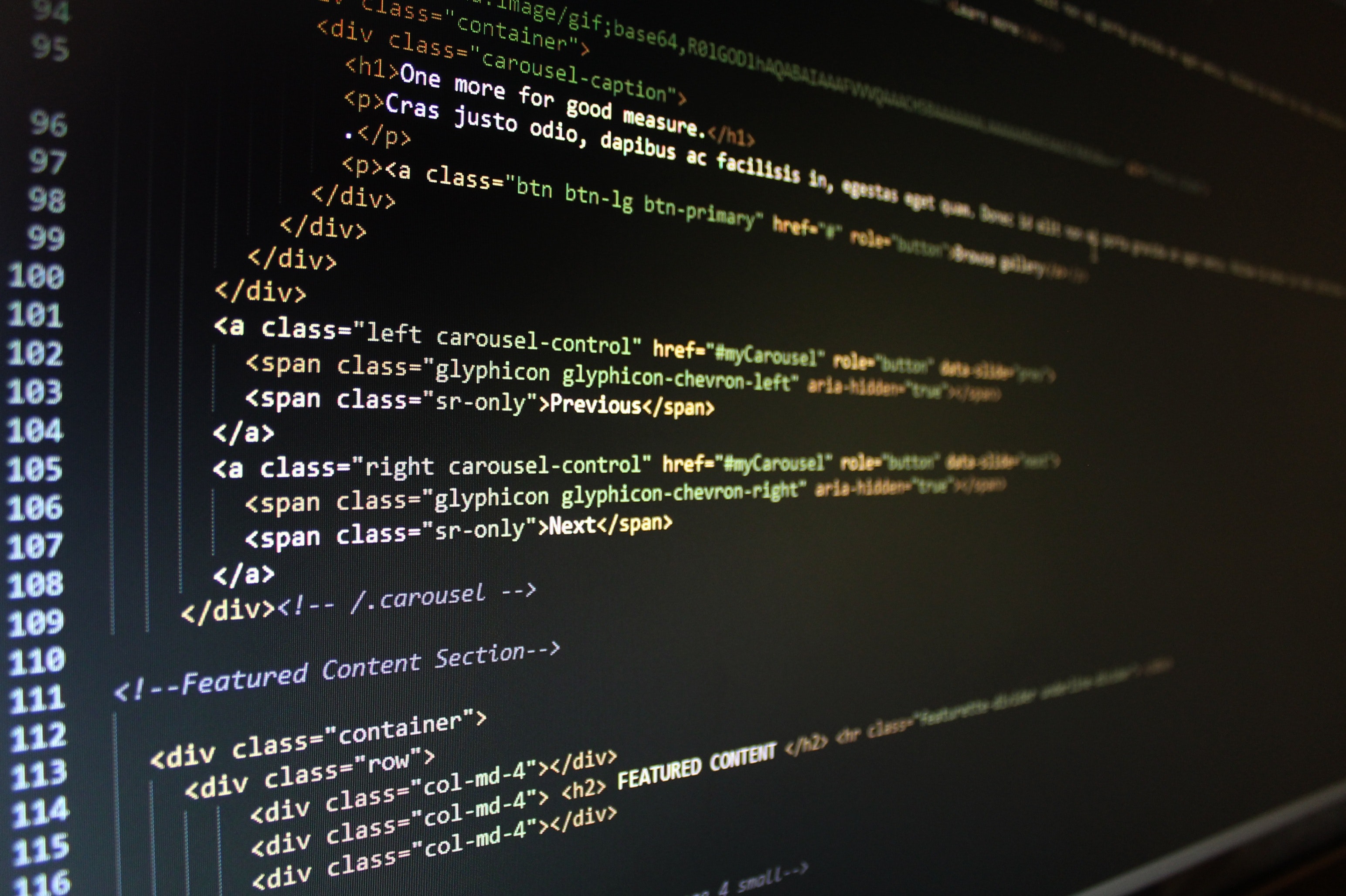 Commonly used HTML tags