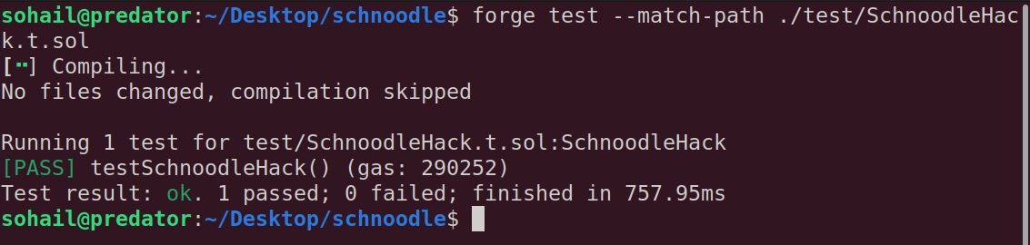 UnHacked CTF - Schnoodle challenge passed