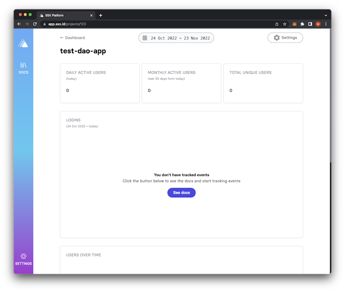 SSX App Project Dashboard