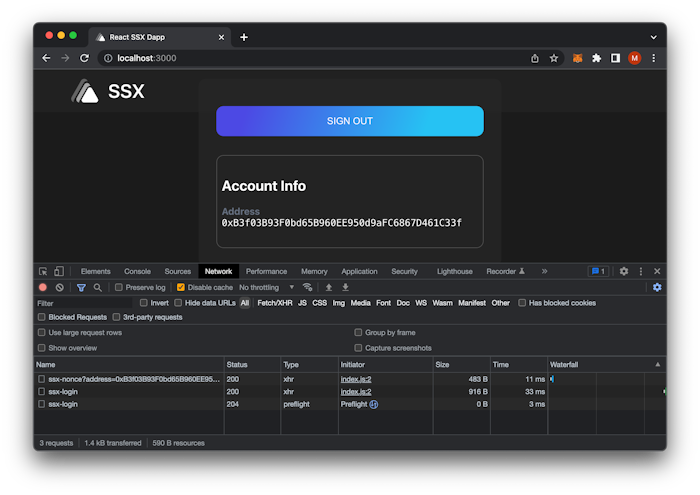 SSX Example Dapp Network Working