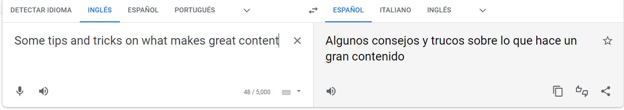 English to Spanish