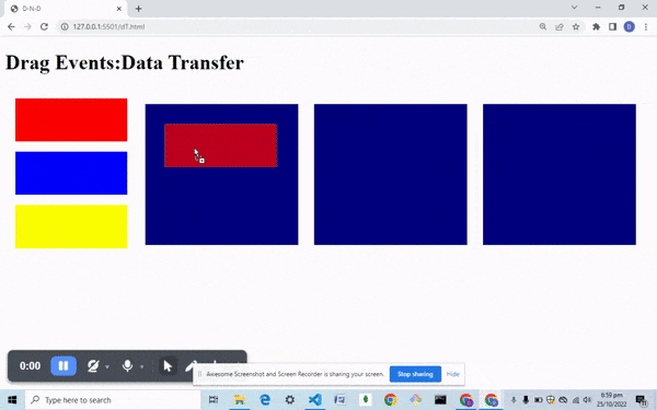 4 Data Transfer with Drag Events