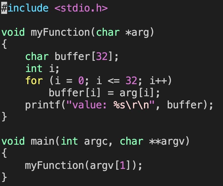 Example of code with an off by one vulnerability.