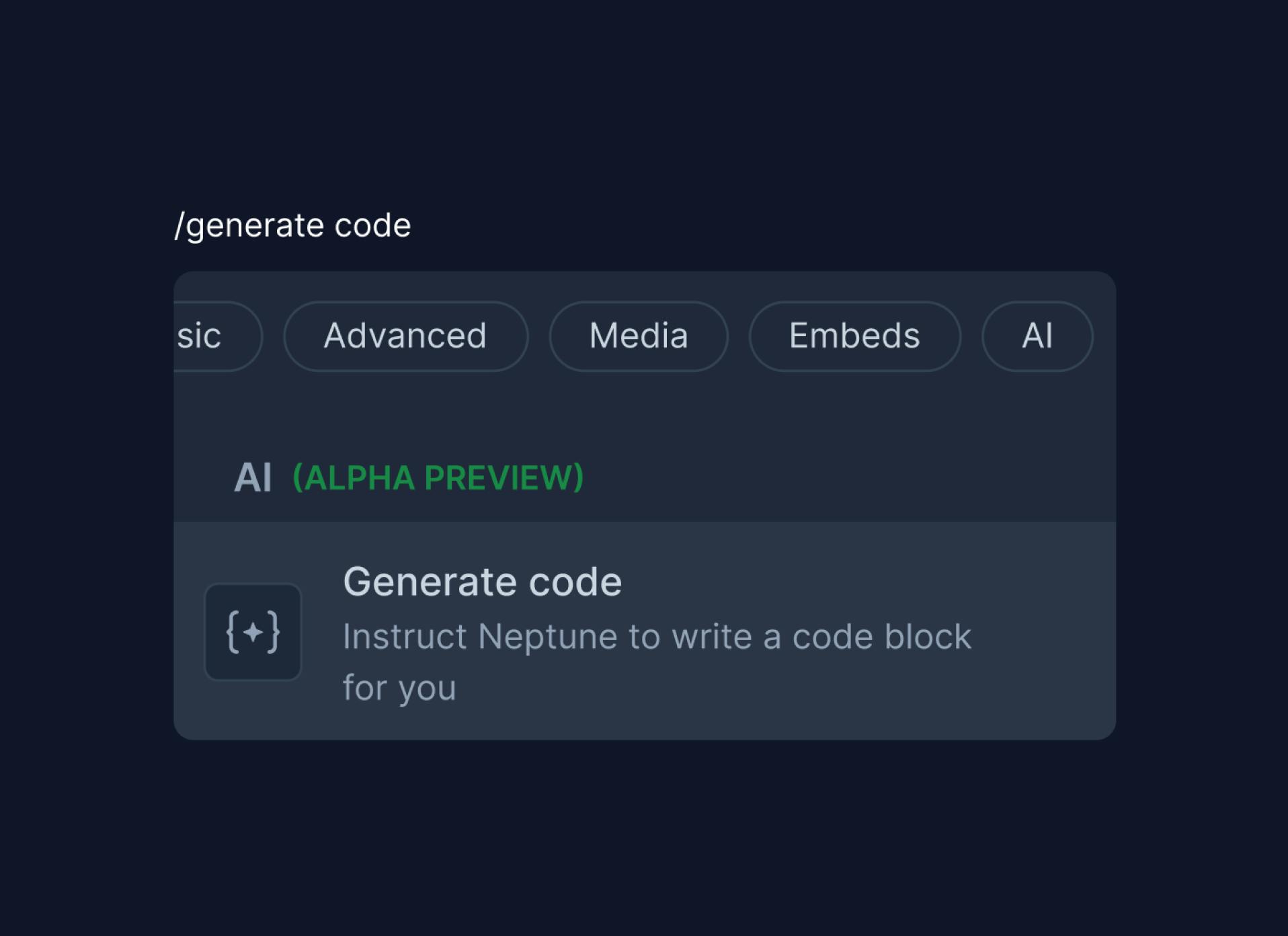 Generate code blocks
