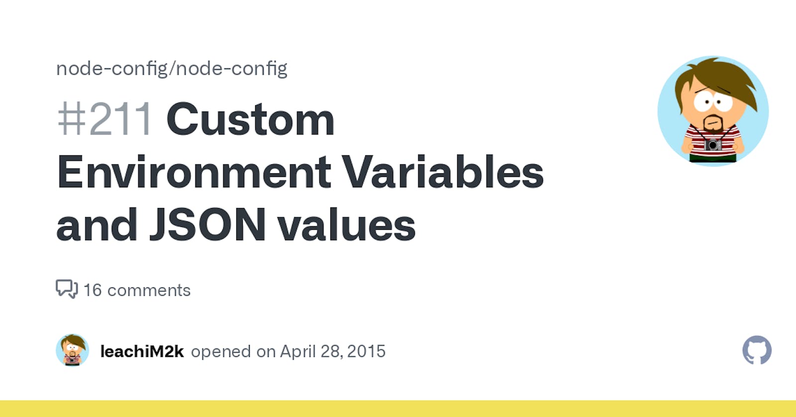 Config.get() Not Getting Configuration From File: "custom-environment-variables.json" Nodejs, JavaScript