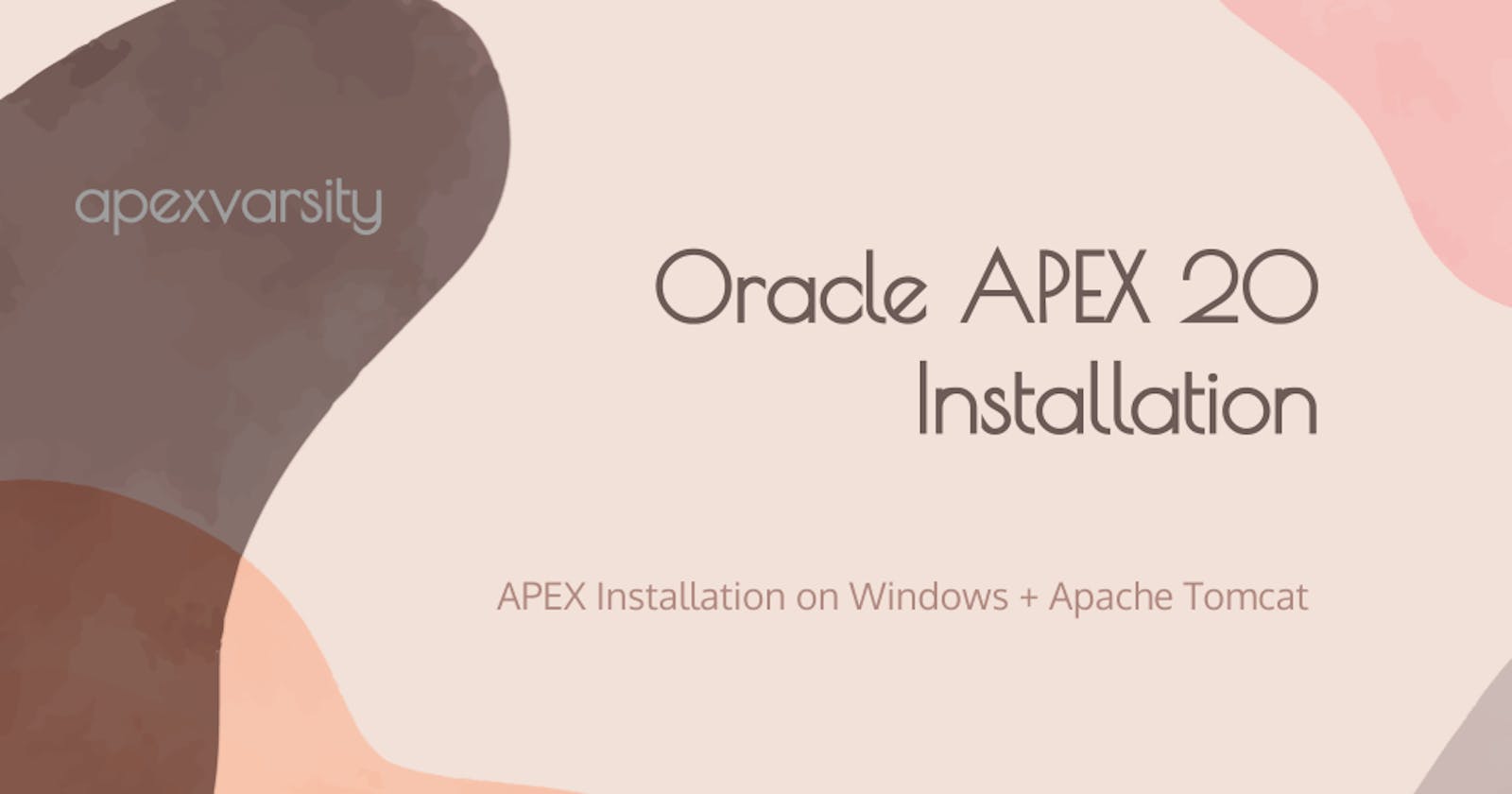 How to install Oracle APEX v20 on Windows?