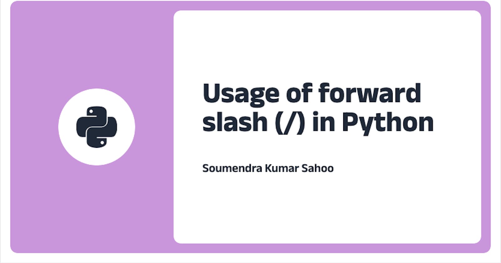 Usage of forward slash (/) in Python