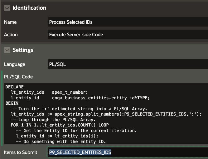 APEX IG Execute Server-side code