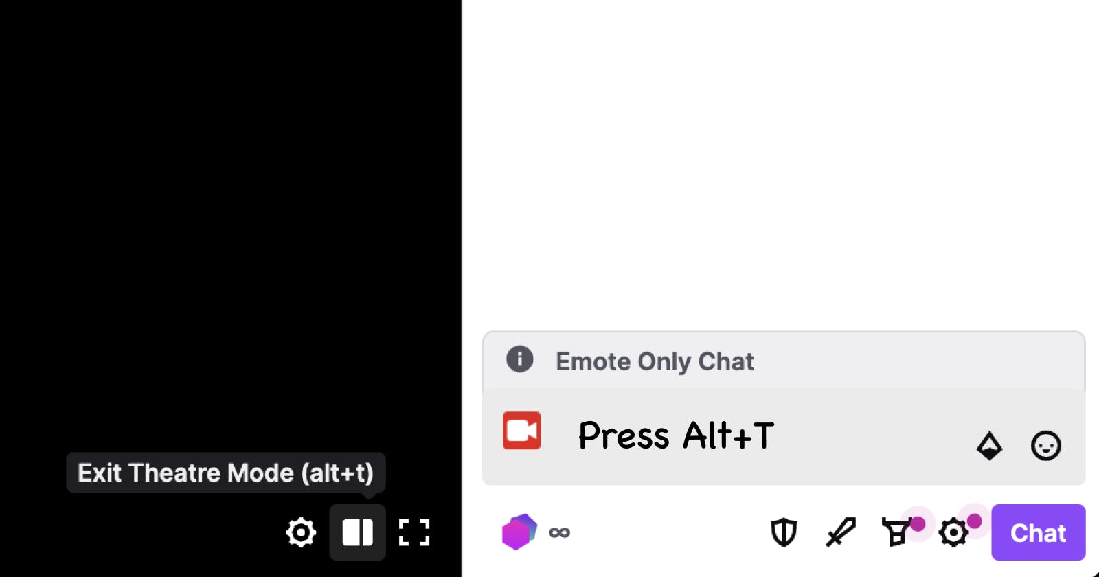 Use light mode chat in Twitch Theatre Mode
