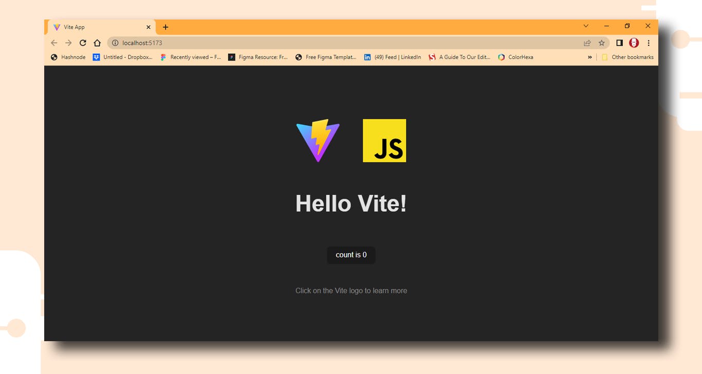 browser preview of Vite.js and JavaScript  