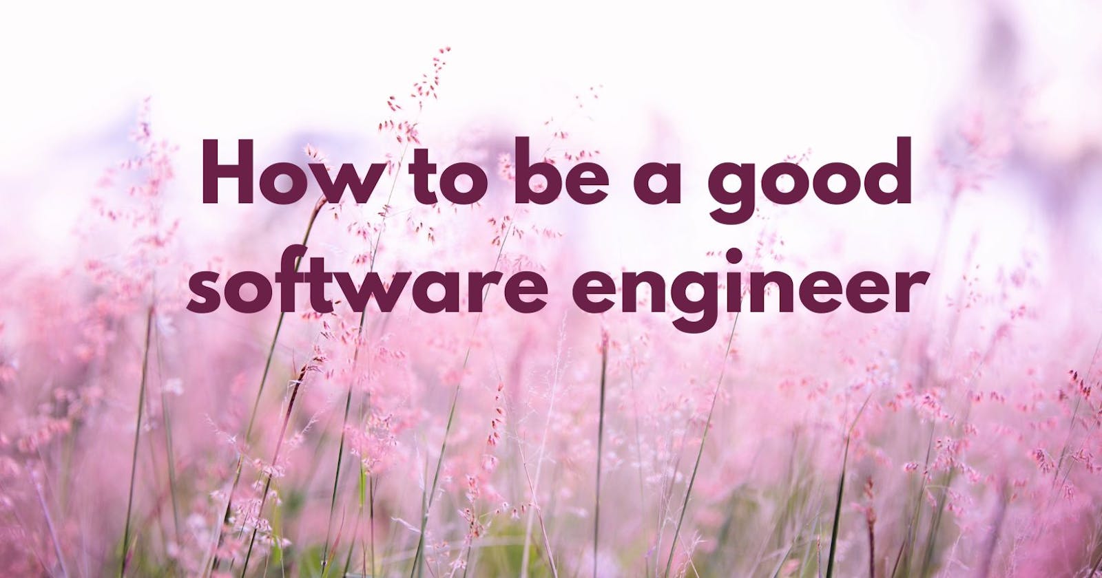 How to be a good software engineer