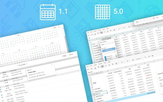 DHTMLX Spreadsheet and Event Calendar updates