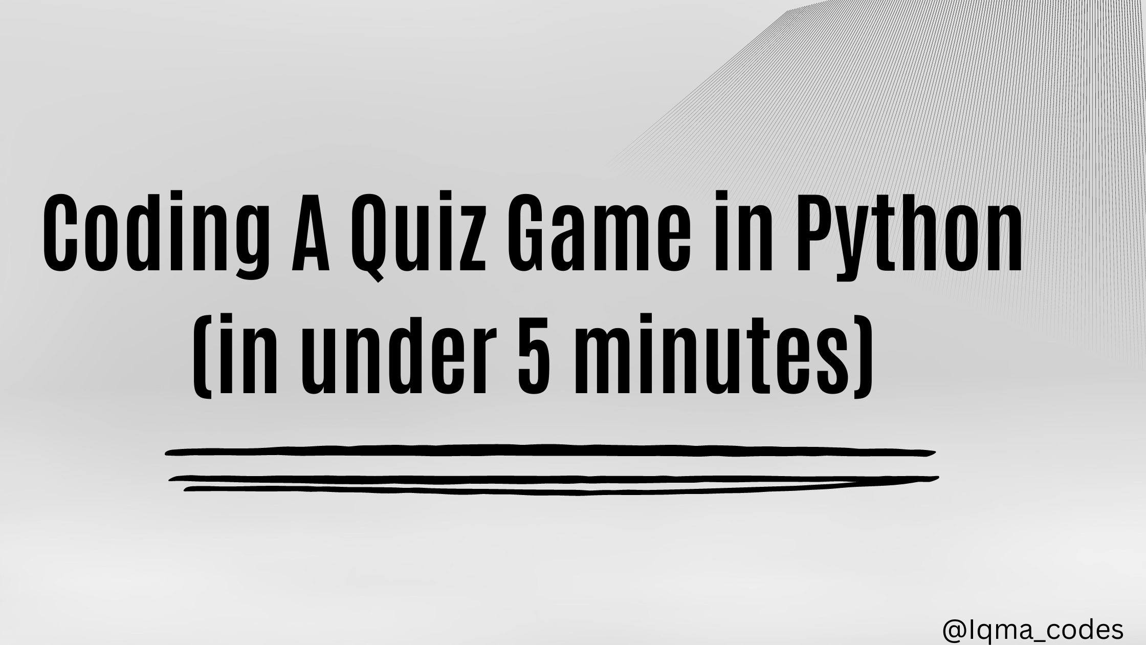 How to make a quiz game in python