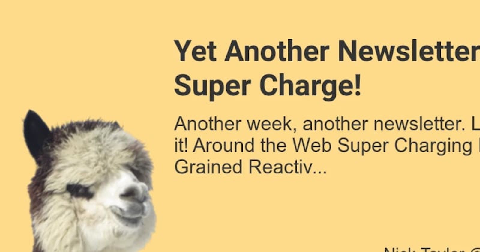 Yet Another Newsletter LOL: Super Charge!
