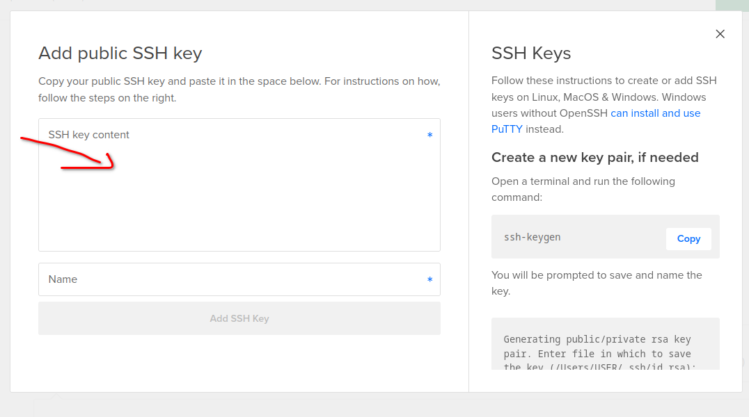 add ssh keys