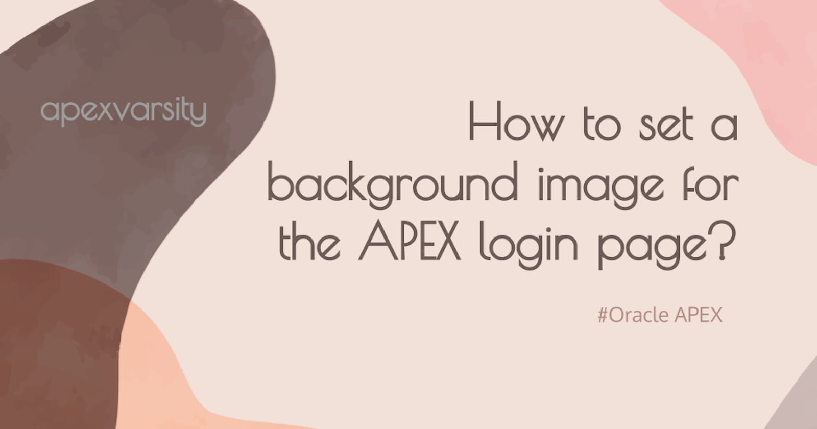 How to set a background image for the APEX login page?