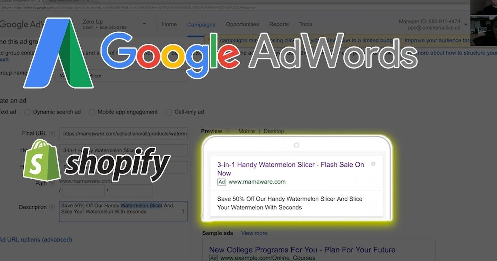 How to deploy Google AdWords conversion monitoring on Shopify