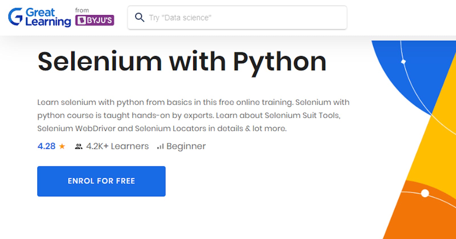 [Great Learning] Selenium with Python