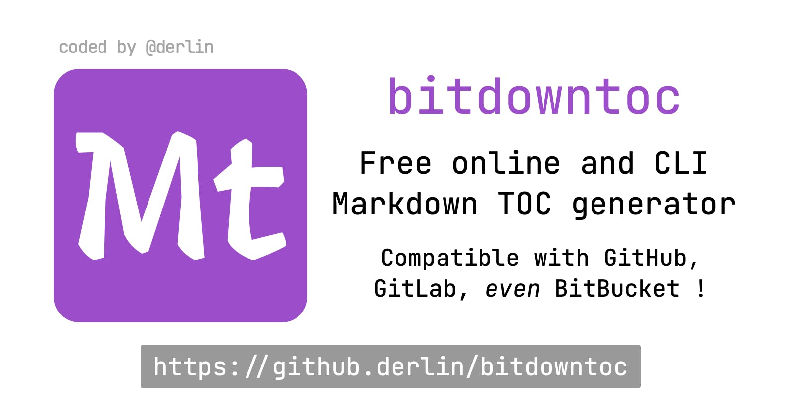 bitdowntoc: markdown TOC for all (even BitBucket 😉)