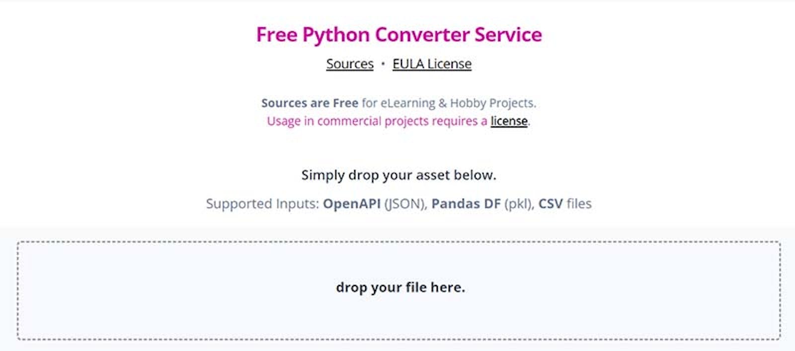 Free Service - Python Converter & Generator